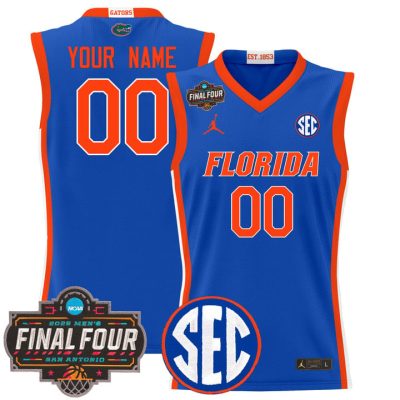 Florida Gators 2025 Final Four Patch Basketball Custom Jersey - Royal