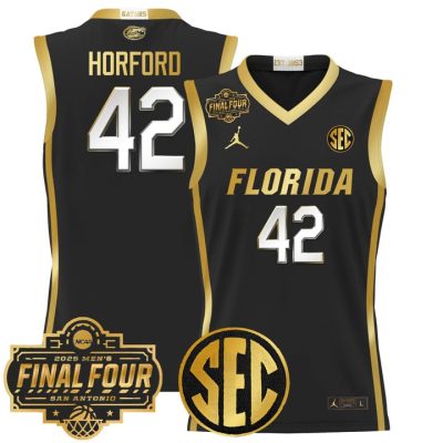 Florida Gators 2025 Final Four Patch Basketball Jersey - Black Gold Al Horford