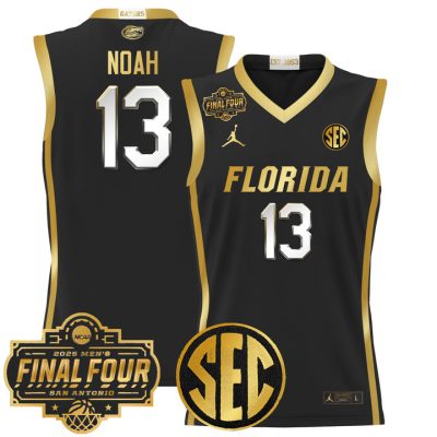 Florida Gators 2025 Final Four Patch Basketball Jersey - Black Gold Joakim Noah