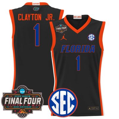 Florida Gators 2025 Final Four Patch Basketball Jersey - Black Walter Clayton Jr.