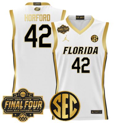 Florida Gators 2025 Final Four Patch Basketball Jersey - White Gold Al Horford