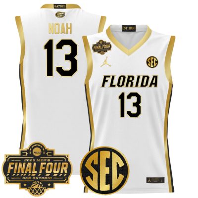 Florida Gators 2025 Final Four Patch Basketball Jersey - White Gold Joakim Noah