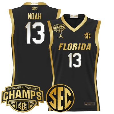 Florida Gators 2025 SEC Conference Tournament Champions Basketball Jersey - Black Gold Joakim Noah