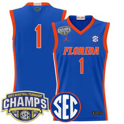 Florida Gators 2025 SEC Conference Tournament Champions Basketball Jersey - Royal #1 Team