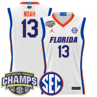 Florida Gators 2025 SEC Conference Tournament Champions Basketball Jersey - White Joakim Noah