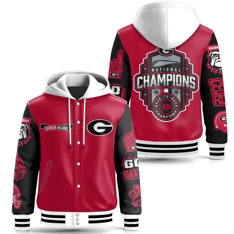 Georgia Bulldogs Special Hooded Baseball Jacket CHB1288