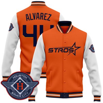 Houston Astros 2025 City Connect Baseball Jacket Varsity Jacket - Orange Yordan Alvarez