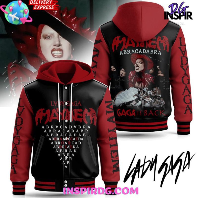Lady Gaga Mayhem Abracadabra Hooded Baseball Jacket CHB1117