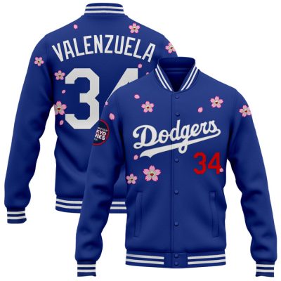 Los Angeles Dodgers Tokyo Series 2025 x Takashi Murakami Baseball Jacket Varsity Jacket - Royal Fernando Valenzuela