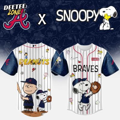 MLB Atlanta Braves Peanuts 75th Anniversary Baseball Jersey