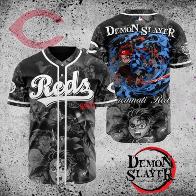 MLB Cincinnati Reds X Demon Slayer Baseball Jersey