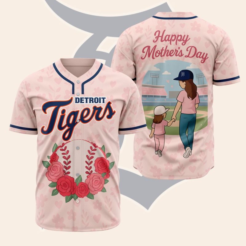 MLB Detroit Tigers Happy Mother's Day Baseball Jersey
