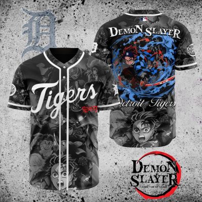 MLB Detroit Tigers X Demon Slayer Baseball Jersey