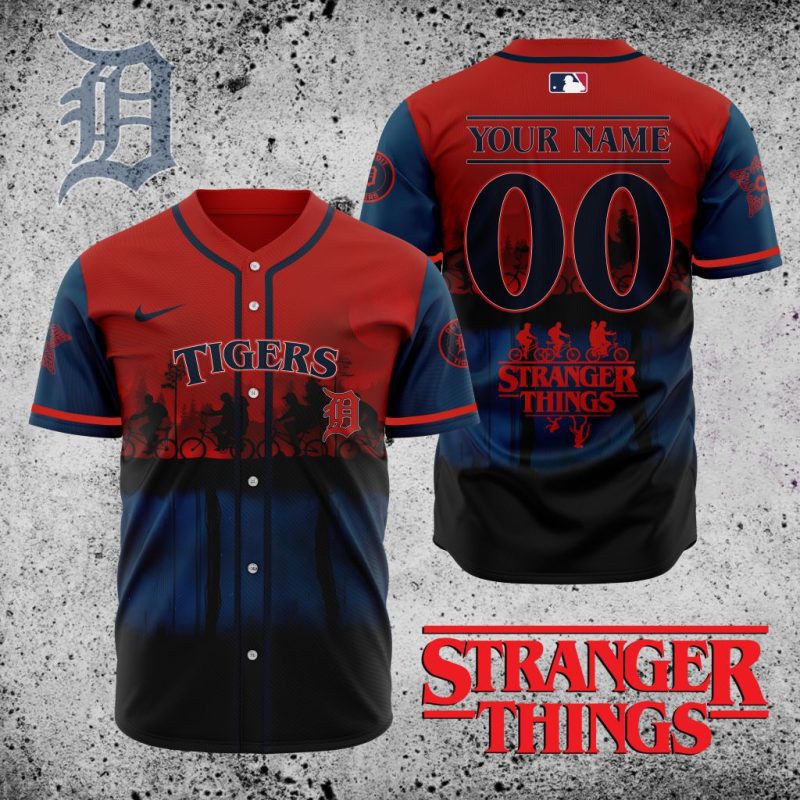 MLB Detroit Tigers X Stranger Things Baseball Jersey