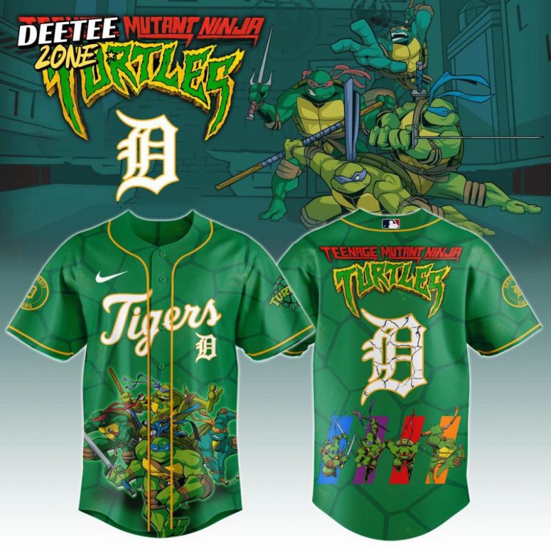 MLB Detroit Tigers X Teenage Mutant Ninja Turtles Baseball Jersey