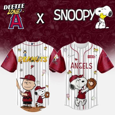 MLB Los Angeles Angels Peanuts 75th Anniversary Baseball Jersey