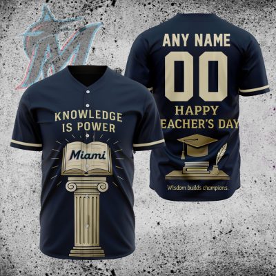 MLB Miami Marlins Happy Teacher's Day Baseball Jersey