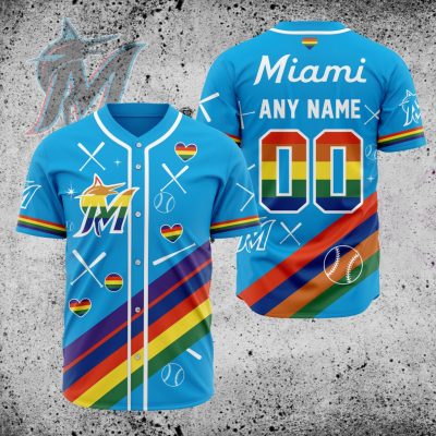 MLB Miami Marlins Pride Heritage Baseball Jersey