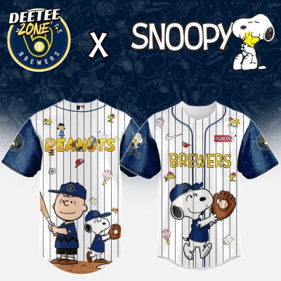 MLB Milwaukee Brewers Peanuts 75th Anniversary Baseball Jersey