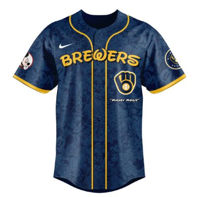 MLB Milwaukee Brewers X Mickey Mouse Baseball Jersey