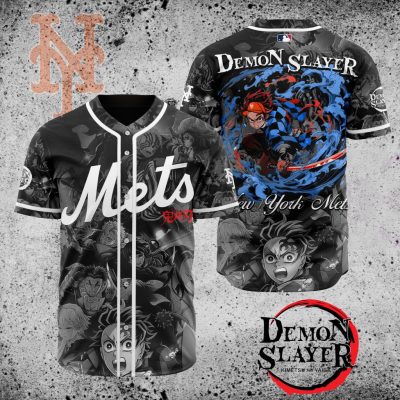 MLB New York Mets X Demon Slayer Baseball Jersey