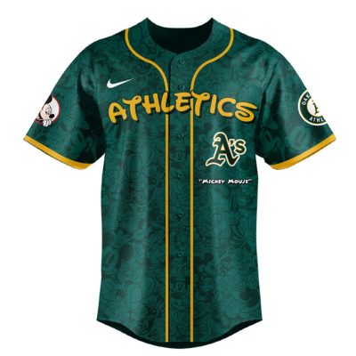 MLB Oakland Athletics X Mickey Mouse Baseball Jersey