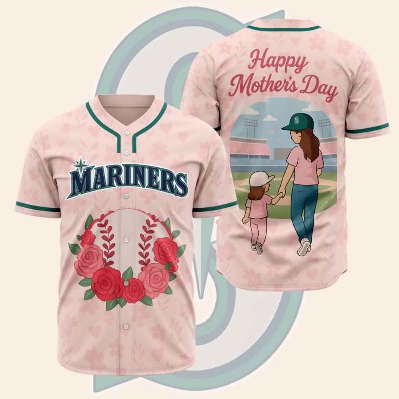 MLB Seattle Mariners Happy Mother's Day Baseball Jersey