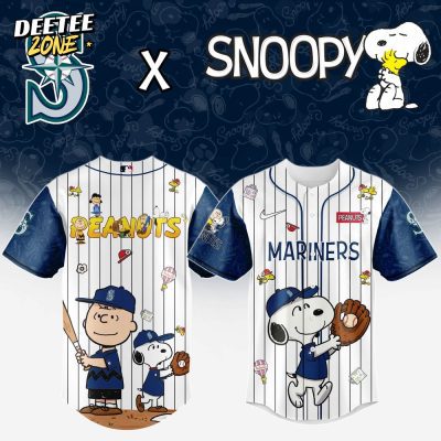 MLB Seattle Mariners Peanuts 75th Anniversary Baseball Jersey