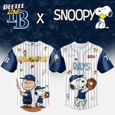 MLB Tampa Bay Rays Peanuts 75th Anniversary Baseball Jersey
