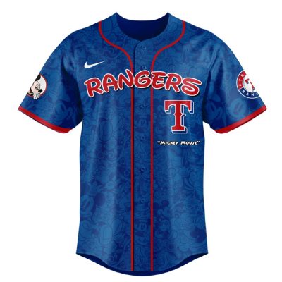 MLB Texas Rangers X Mickey Mouse Baseball Jersey