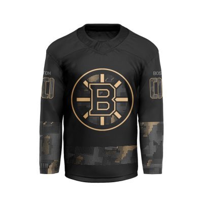 NHL Boston Bruins Personalized Military AppreciationV-shaped Hockey Jersey DBJ1088