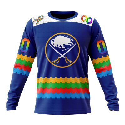 NHL Buffalo Sabres Special Autism Awareness Design Performance Long Sleeve Shirt