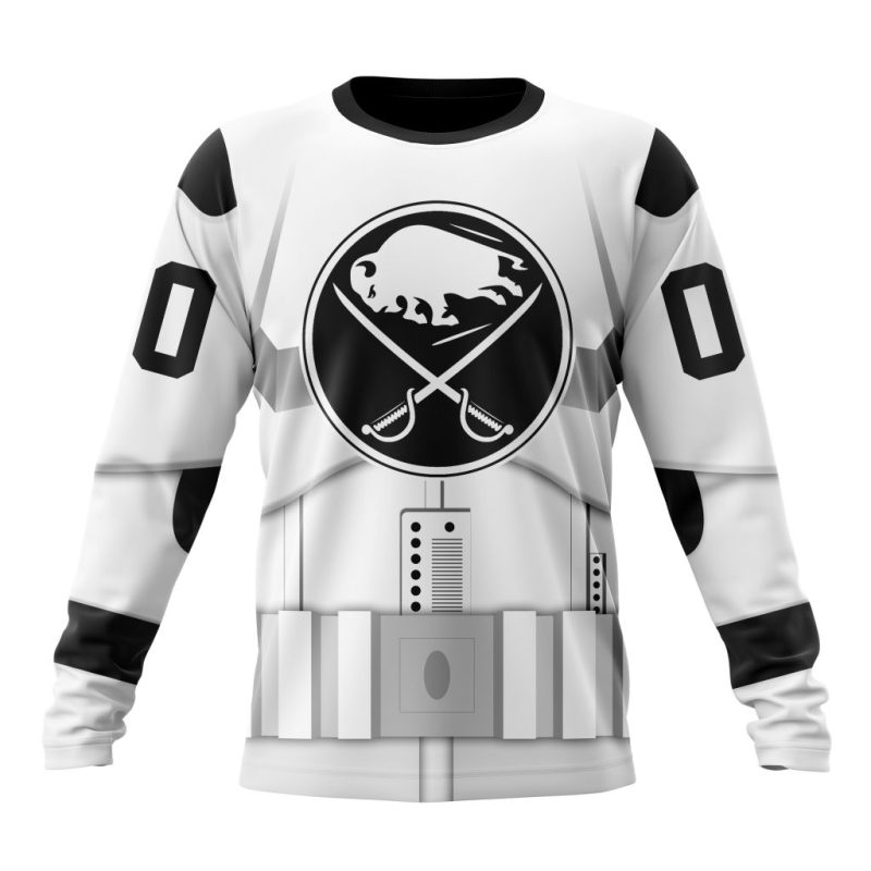 NHL Buffalo Sabres Special Star Wars Stormtroopers Design Performance Long Sleeve Shirt