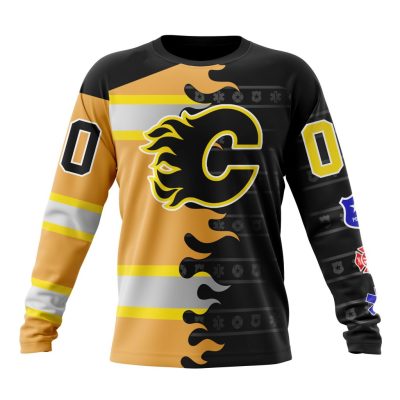 NHL Calgary Flames Special First Responders Design Performance Long Sleeve Shirt