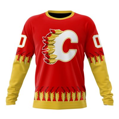NHL Calgary Flames Special Indigenous Design Performance Long Sleeve Shirt
