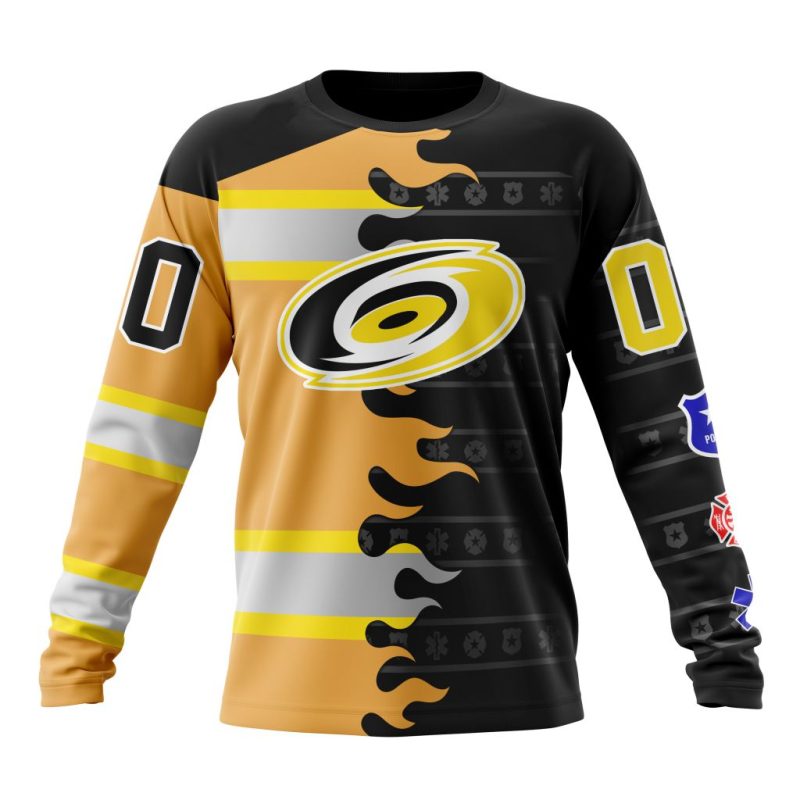 NHL Carolina Hurricanes Special First Responders Design Performance Long Sleeve Shirt