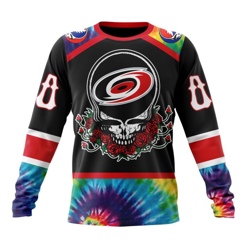 NHL Carolina Hurricanes Special Grateful Dead Design Performance Long Sleeve Shirt