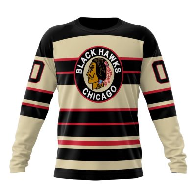 NHL Chicago Blackhawks Special Reverse Retro Design Concept Performance Long Sleeve Shirt