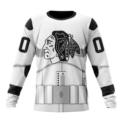 NHL Chicago Blackhawks Special Star Wars Stormtroopers Design Performance Long Sleeve Shirt