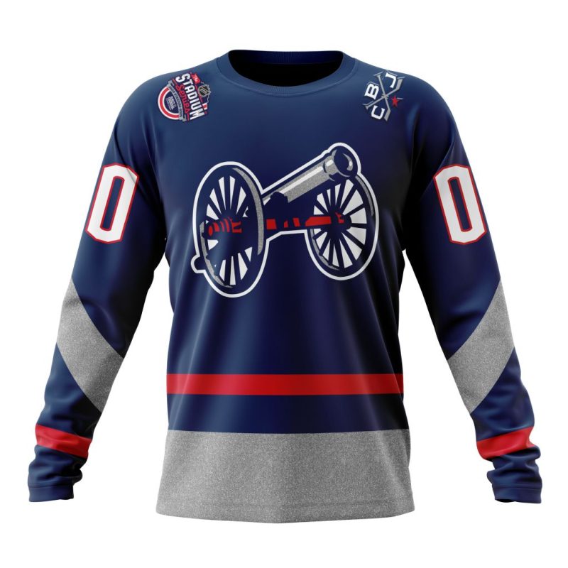 NHL Columbus Blue Jackets Personalized 2025 Stadium Series Design Performance Long Sleeve Shirt