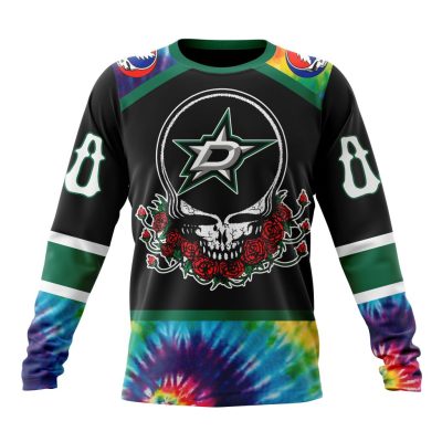 NHL Dallas Stars Special Grateful Dead Design Performance Long Sleeve Shirt