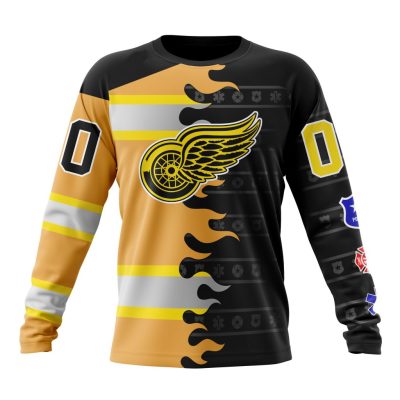 NHL Detroit Red Wings Special First Responders Design Performance Long Sleeve Shirt