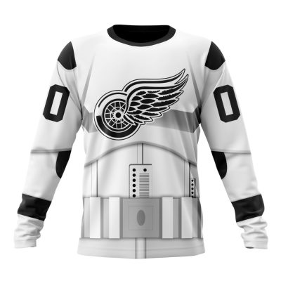NHL Detroit Red Wings Special Star Wars Stormtroopers Design Performance Long Sleeve Shirt