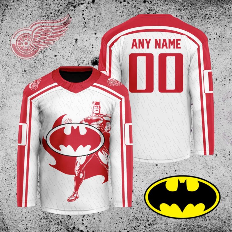 NHL Detroit Red Wings X Batman Hockey Jersey