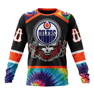 NHL Edmonton Oilers Special Grateful Dead Design Performance Long Sleeve Shirt