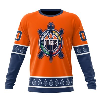 NHL Edmonton Oilers Special Indigenous Design Performance Long Sleeve Shirt