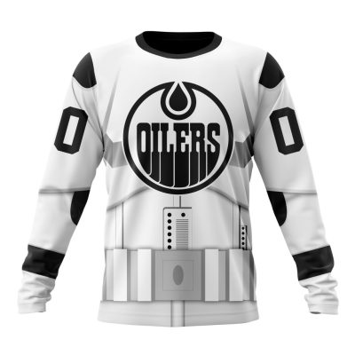 NHL Edmonton Oilers Special Star Wars Stormtroopers Design Performance Long Sleeve Shirt
