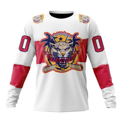 NHL Florida Panthers Special Vamos Gatos Design Performance Long Sleeve Shirt