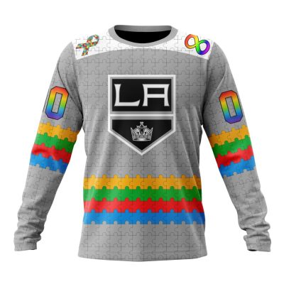 NHL Los Angeles Kings Special Autism Awareness Design Performance Long Sleeve Shirt