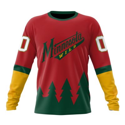 NHL Minnesota Wild Special Bold Design Performance Long Sleeve Shirt